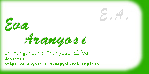 eva aranyosi business card